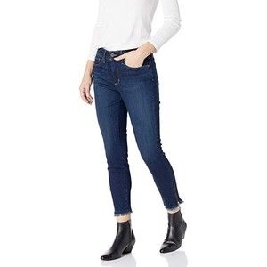 NYDJ Ankle Zipper Skinny Capri Lift & Tuck Women's Ankle Raw Hem Blue Jeans Sz 2